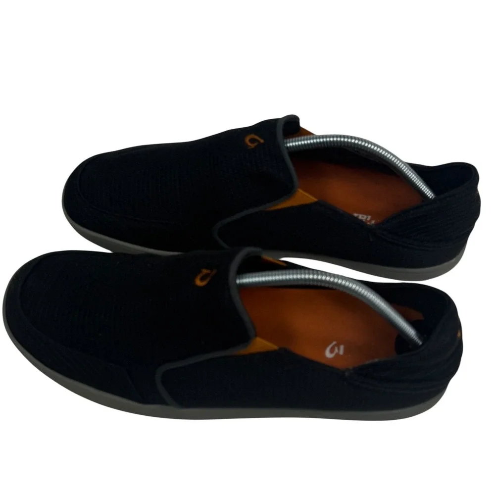 OluKai Nohea Mesh Mens Black Shadow Slip On Shoes‎ 10188-4242 Size 11 Loafers